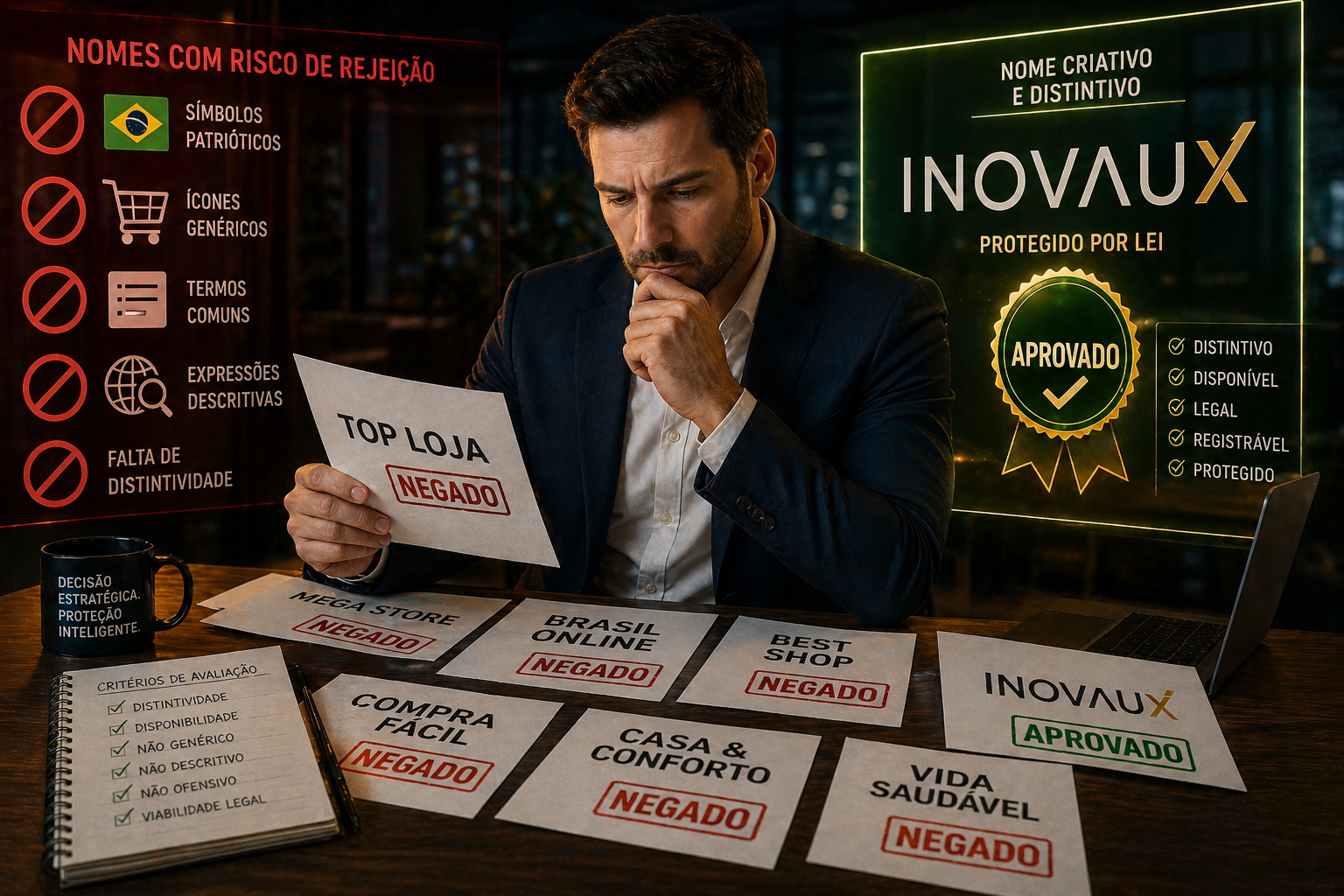 O que a lei proíbe de ser registrado como marca